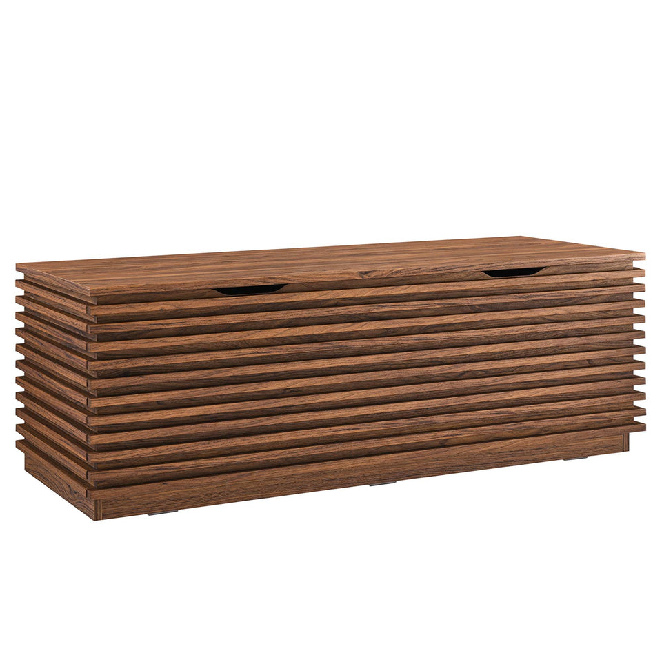 Render Fluted 3-in-1 Hall Tree With Storage Bench and Coat Rack by Modway