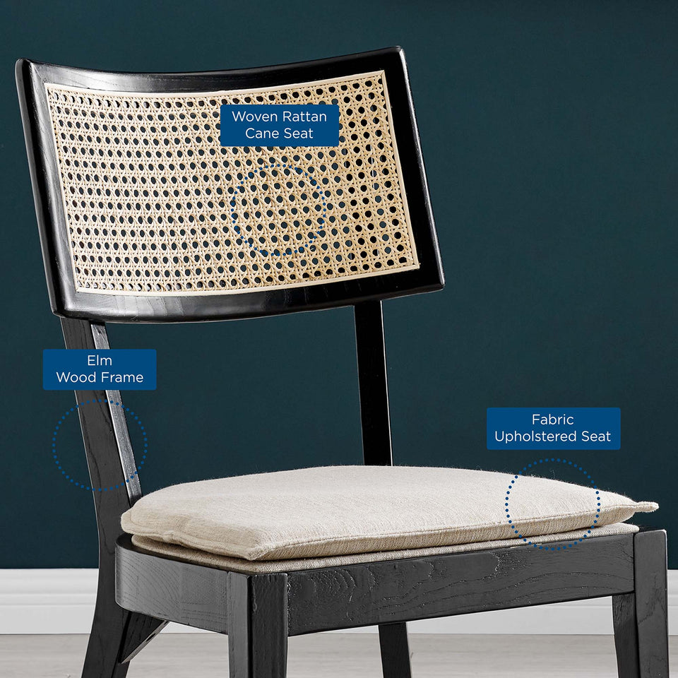 Caledonia Fabric Upholstered Wood Dining Chair Set of 2 by Modway