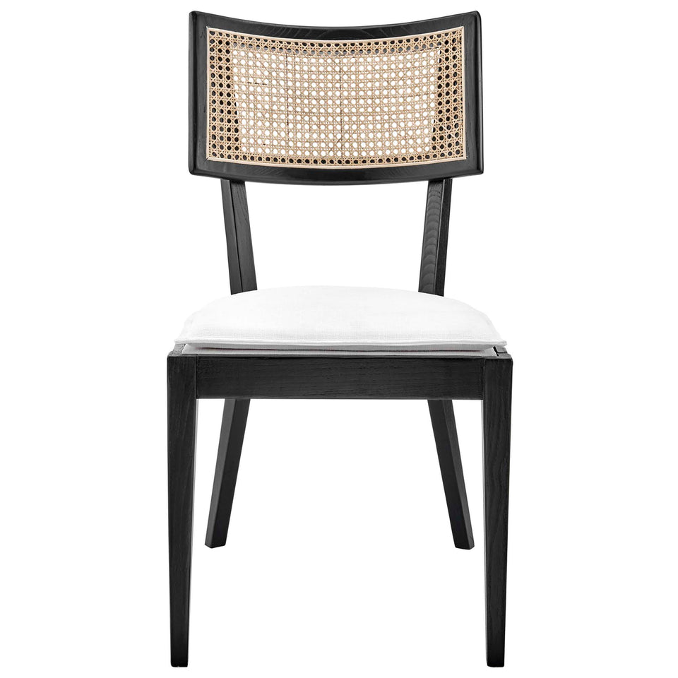 Caledonia Fabric Upholstered Wood Dining Chair Set of 2 by Modway