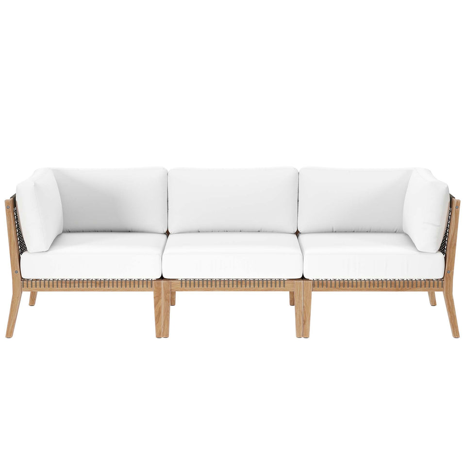 Clearwater Outdoor Patio Teak Wood Sofa by Modway