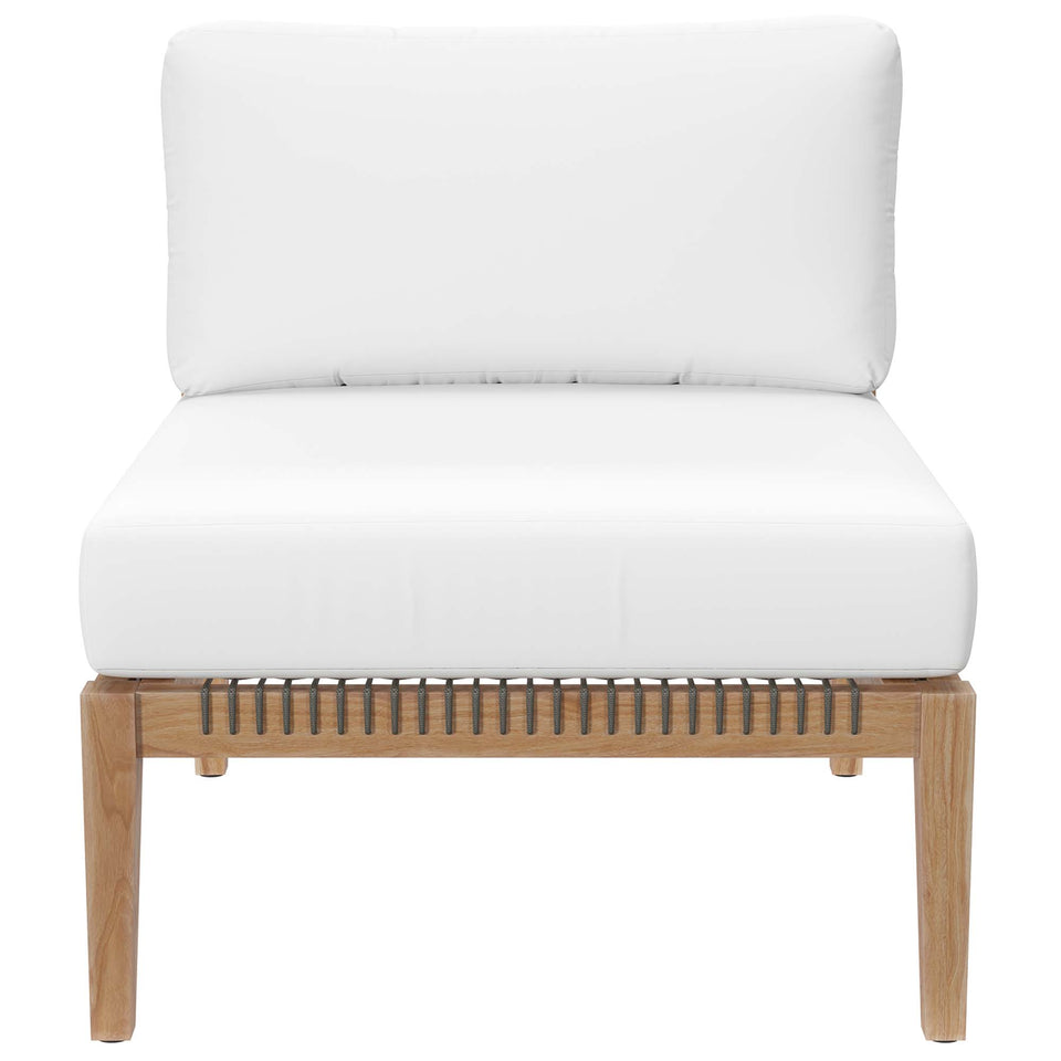 Clearwater 6-Piece Outdoor Patio Teak Wood Sectional Sofa by Modway
