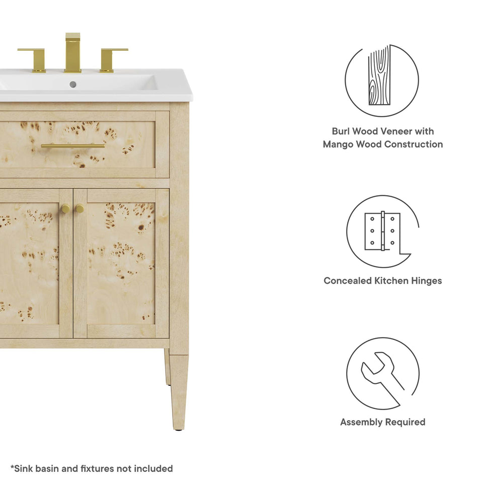 Elysian 24" Wood Bathroom Vanity Cabinet (Sink Basin Not Included) by Modway