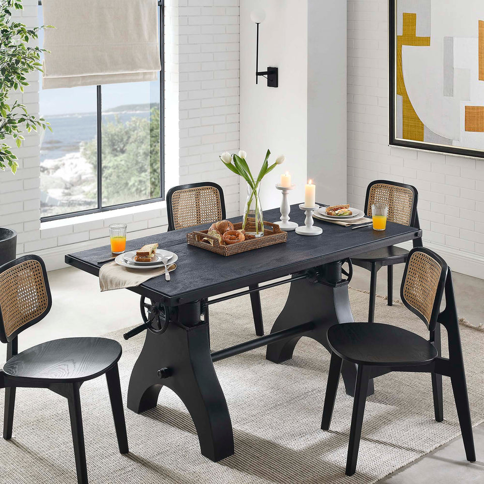 Genuine 60" Crank Adjustable Height Dining Table and Computer Desk by Modway