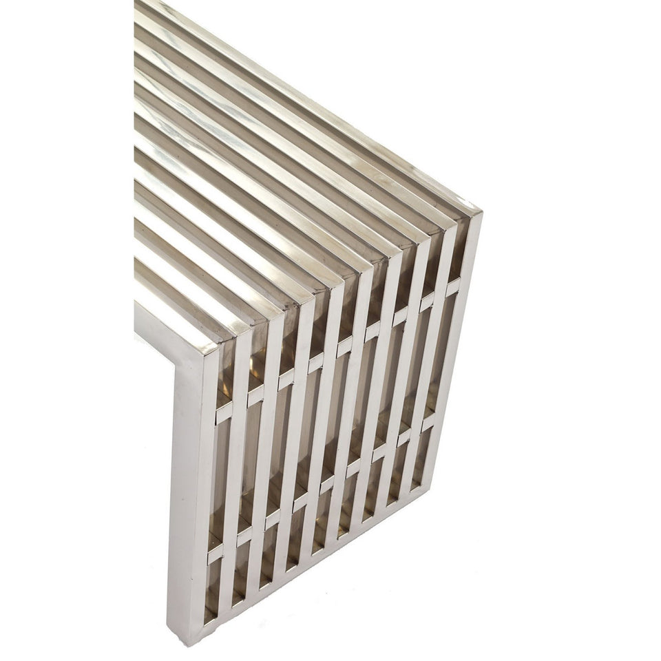 Gridiron Medium Stainless Steel Bench by Modway