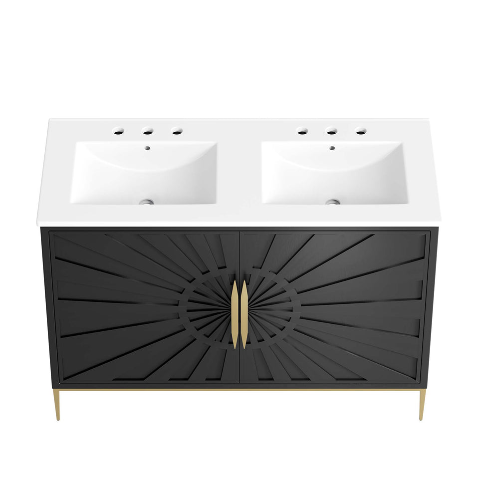 Awaken 48" Double Sink Bathroom Vanity by Modway