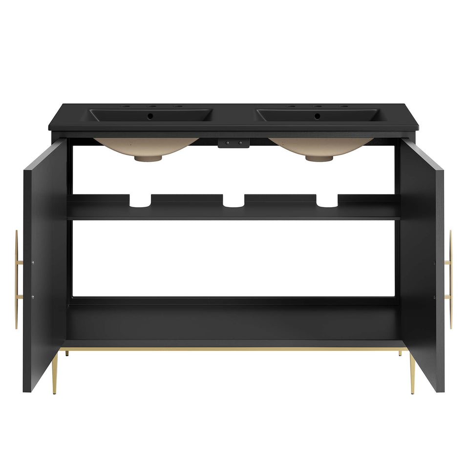 Awaken 48" Double Sink Bathroom Vanity by Modway