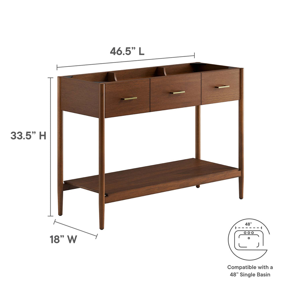Zaire 48" Single Sink Compatible Bathroom Vanity Cabinet (Sink Basin Not Included) by Modway