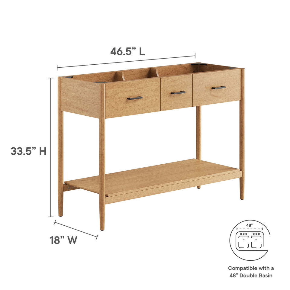 Zaire 48" Double Sink Compatible Bathroom Vanity Cabinet (Sink Basin Not Included) by Modway