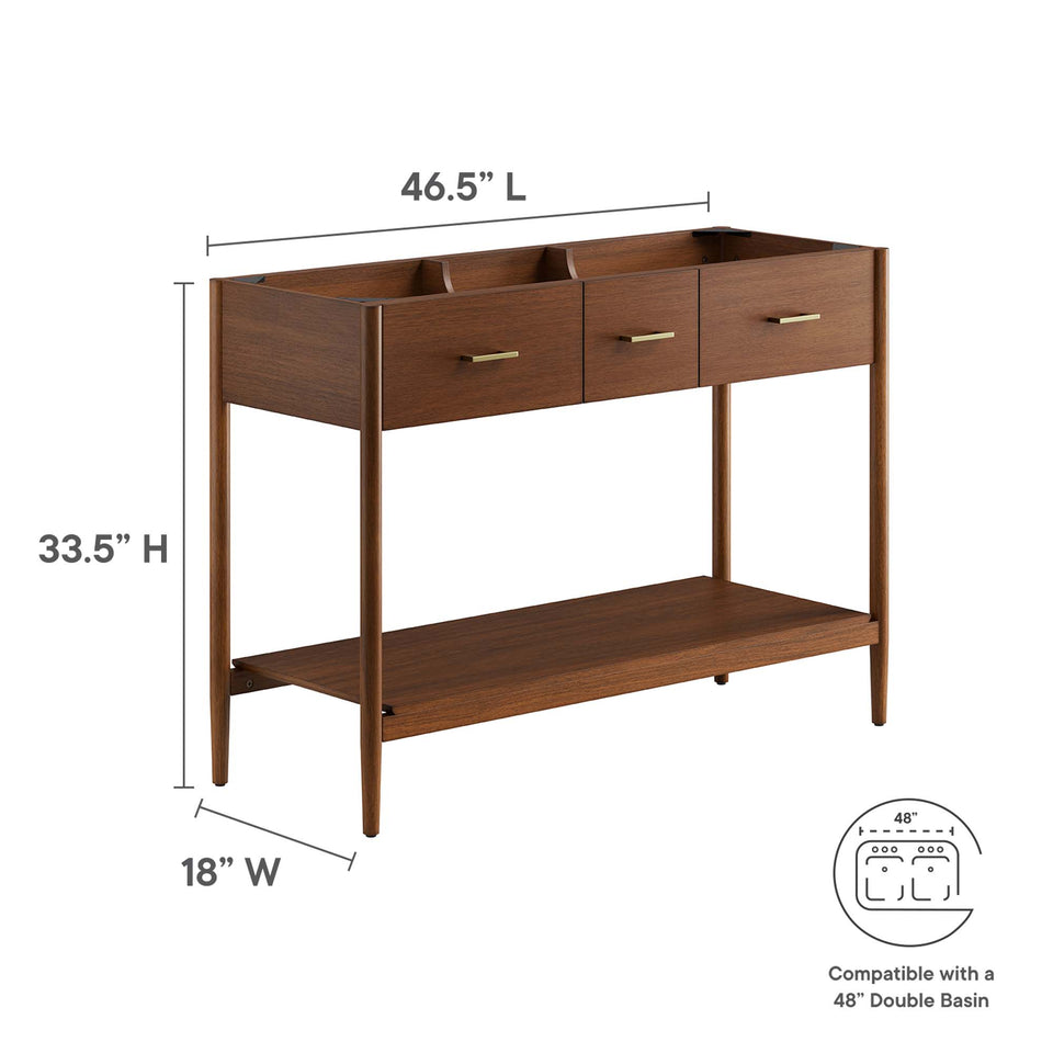 Zaire 48" Double Sink Compatible Bathroom Vanity Cabinet (Sink Basin Not Included) by Modway