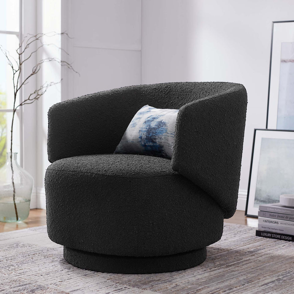 Celestia Boucle Fabric Swivel Chair by Modway