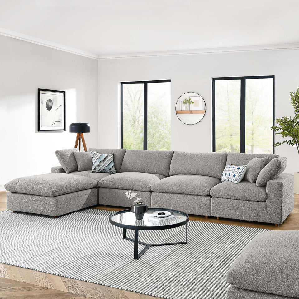 Commix 5-Piece Down Filled Overstuffed Boucle Fabric Sectional Sofa by Modway