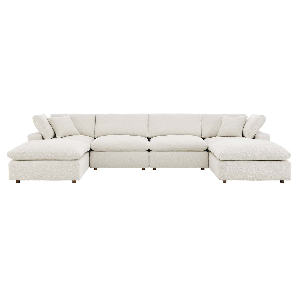 Commix 6-Piece Down Filled Overstuffed Boucle Sectional Sofa by Modway