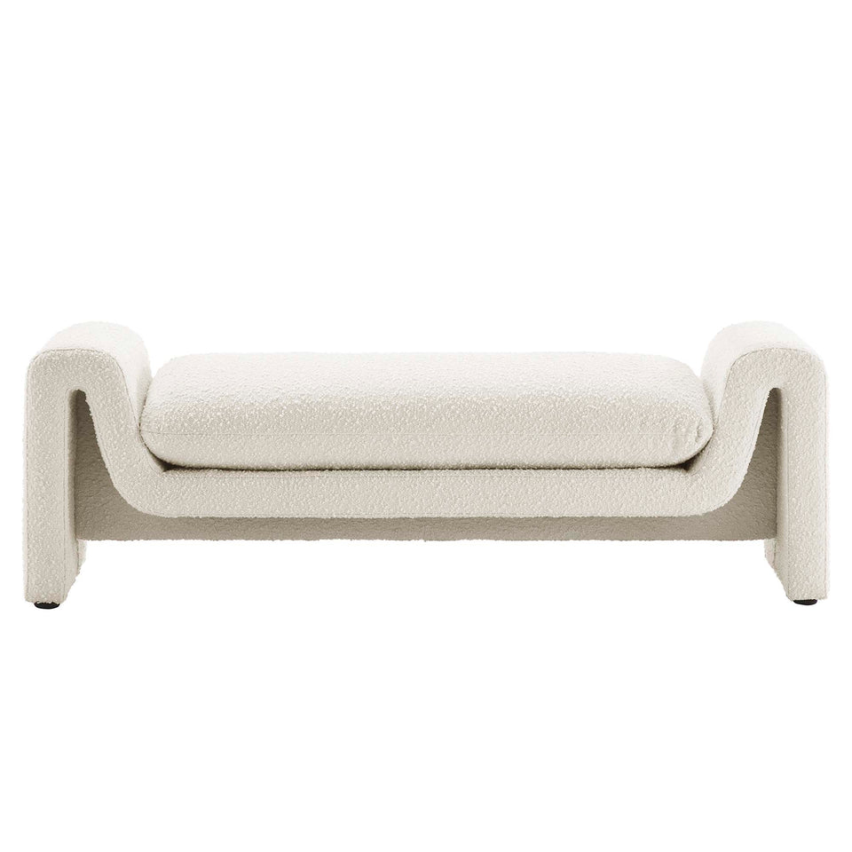 Waverly Boucle Fabric Bench by Modway