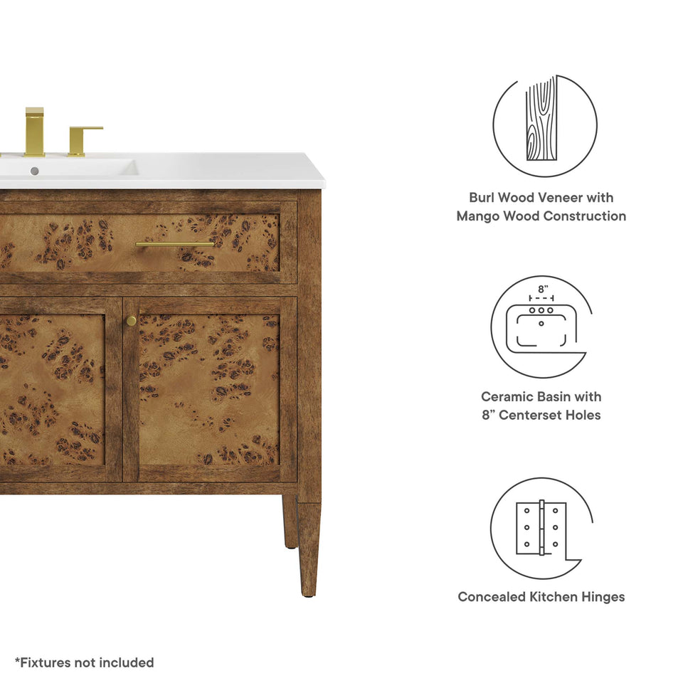 Elysian 48" Wood Single Sink Bathroom Vanity by Modway