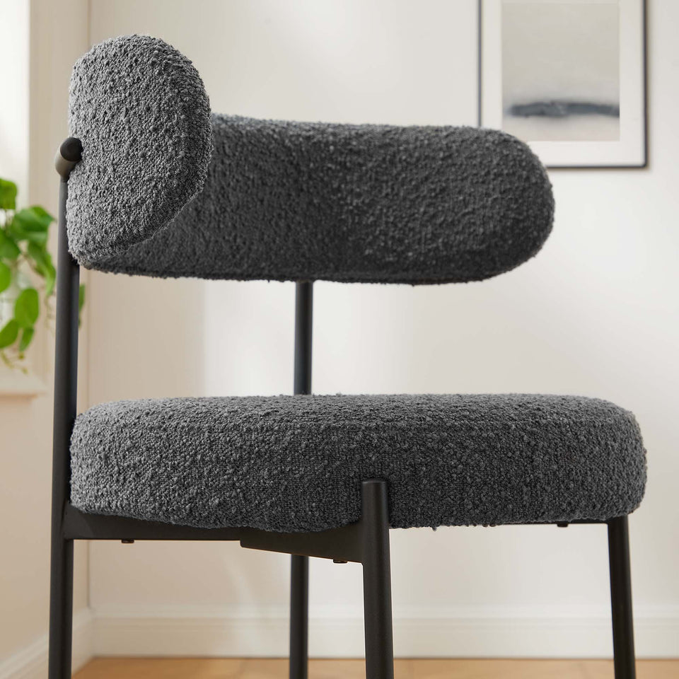 Albie Boucle Fabric Counter Stools Set of 2 by Modway