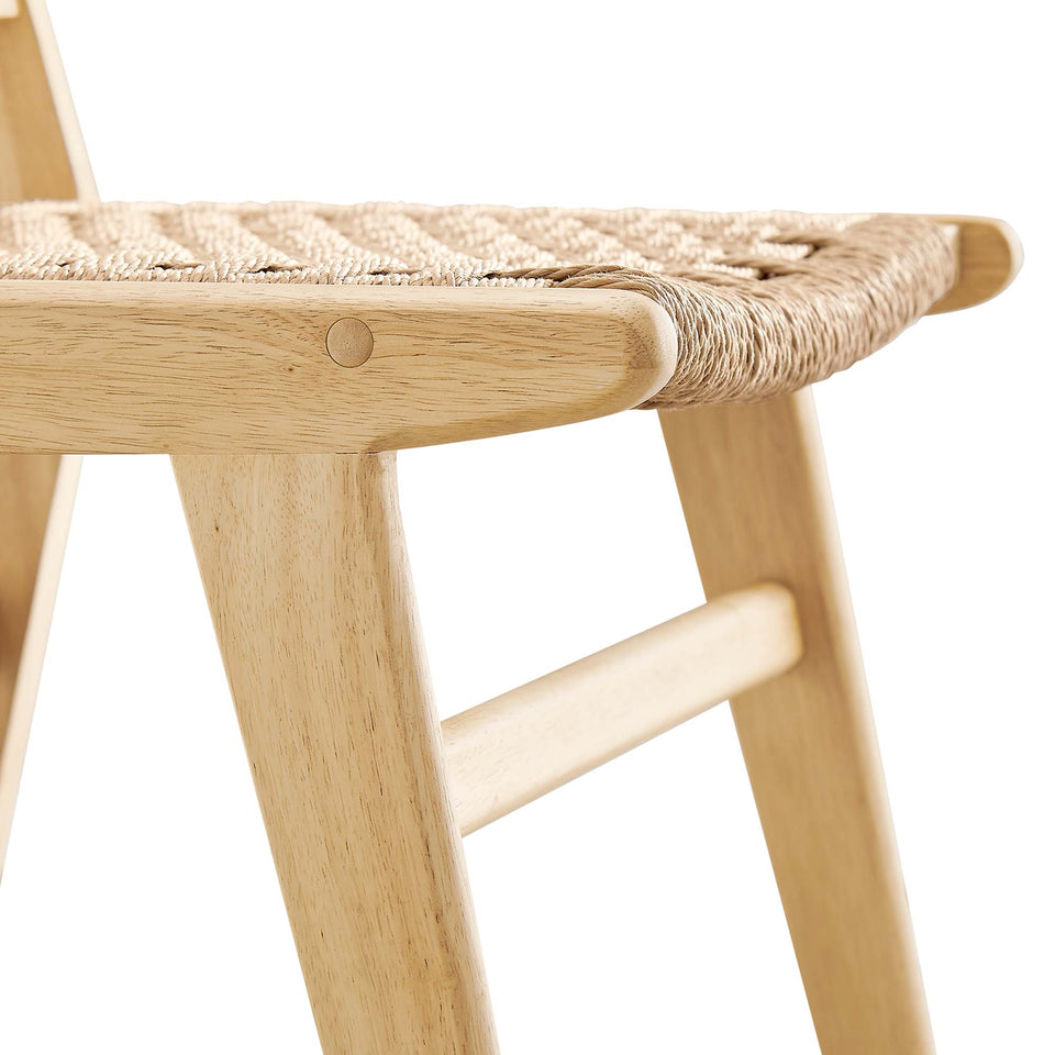Saoirse Woven Rope Wood Dining Side Chair Set of 2 by Modway