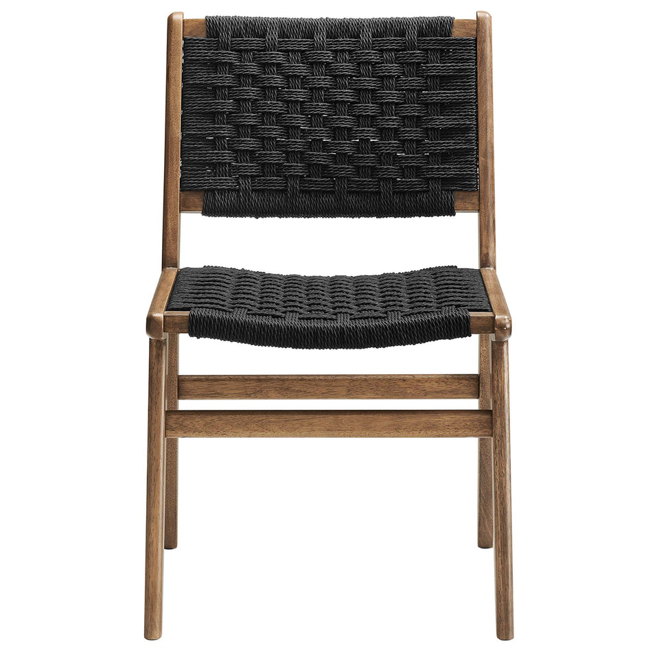 Saoirse Woven Rope Wood Dining Side Chair Set of 2 by Modway
