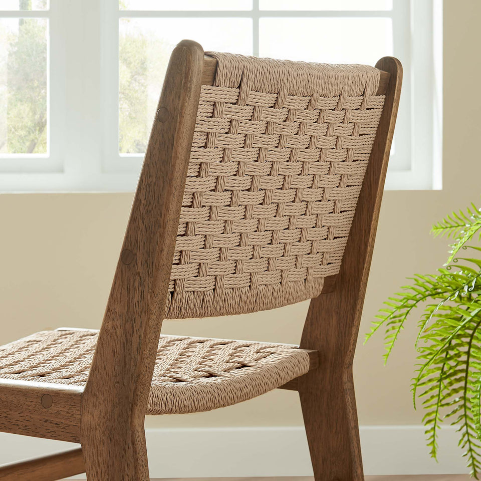 Saoirse Woven Rope Wood Dining Side Chair Set of 2 by Modway