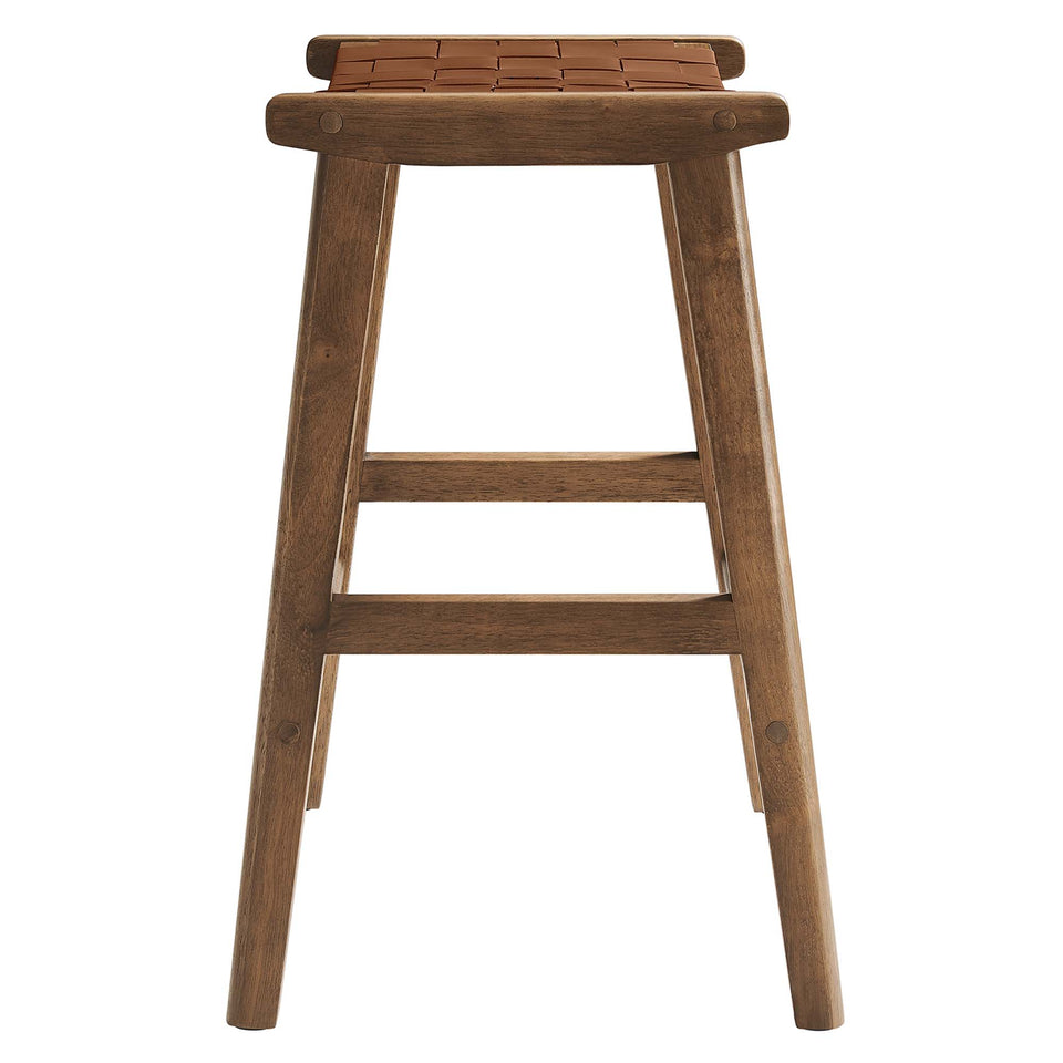 Saoirse Faux Leather Wood Counter Stool Set of 2 by Modway