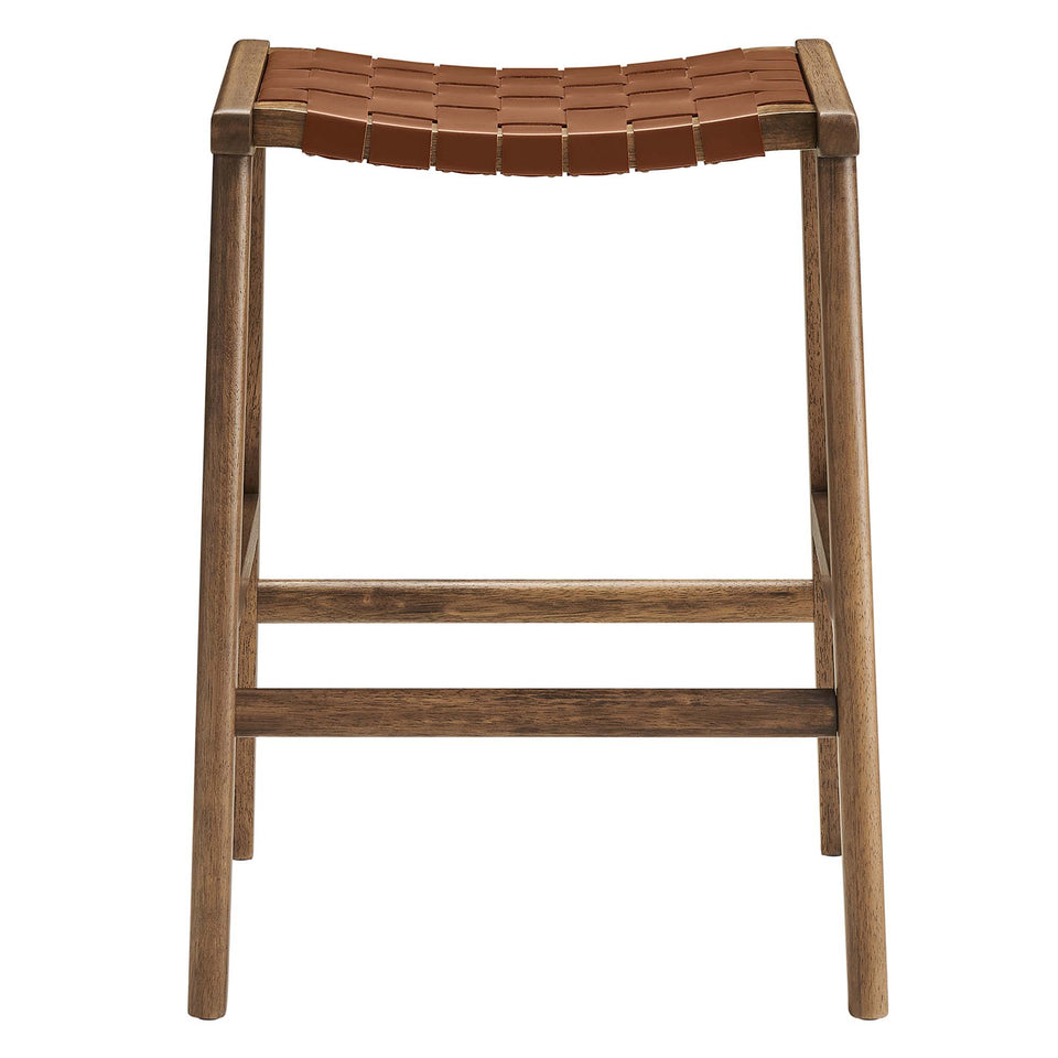 Saoirse Faux Leather Wood Counter Stool Set of 2 by Modway