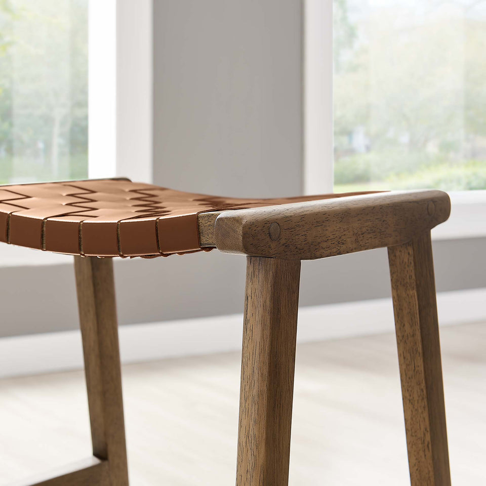Saoirse Faux Leather Wood Counter Stool Set of 2 by Modway