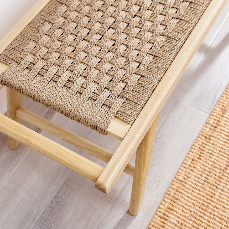 Saoirse 47" Wove Rope Wood Bench by Modway