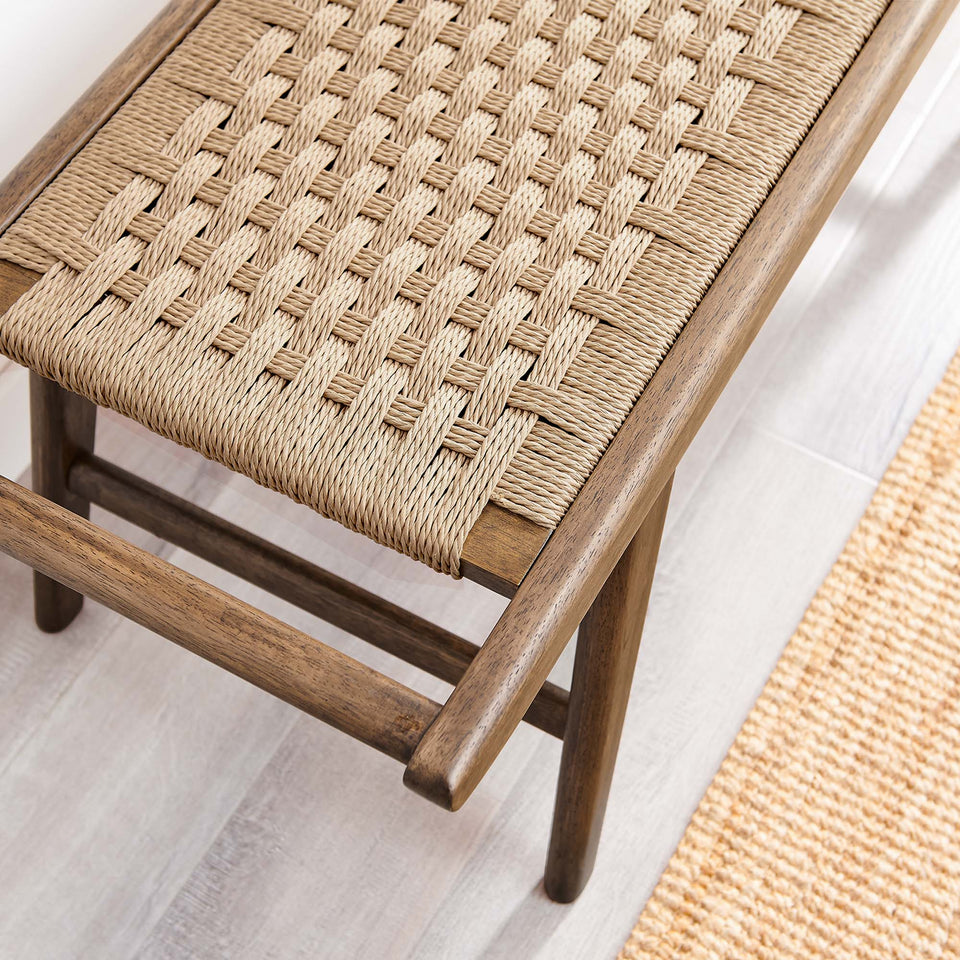 Saoirse 47" Wove Rope Wood Bench by Modway