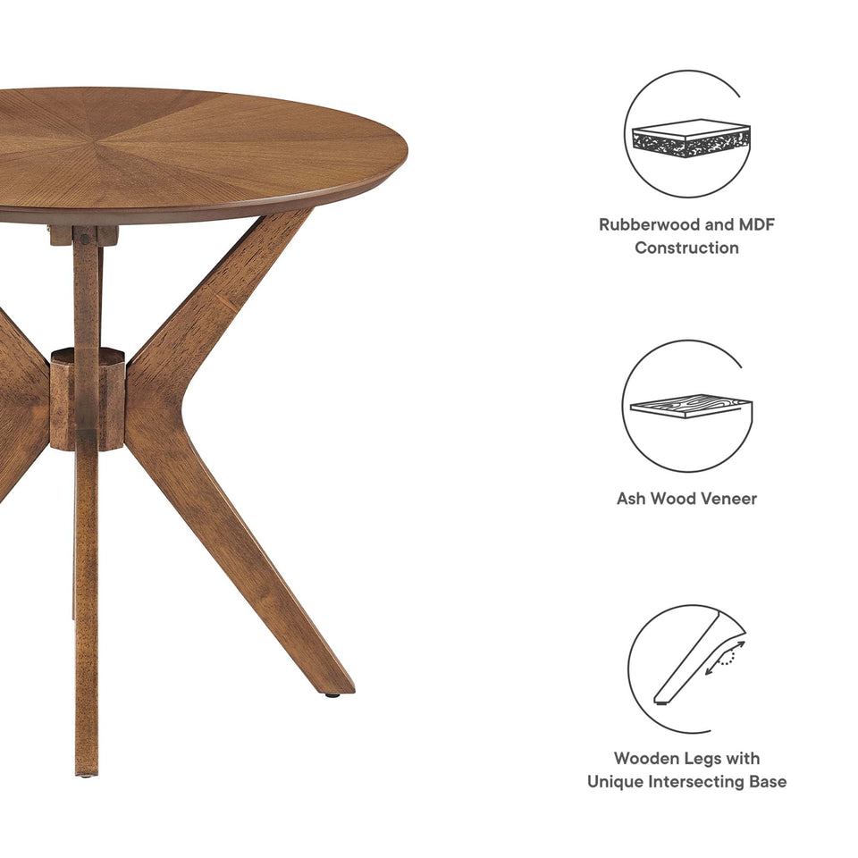 Crossroads 24" Round Wood Side Table by Modway