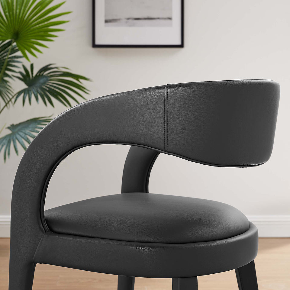 Pinnacle Vegan Leather Dining Chair Set of 2 by Modway