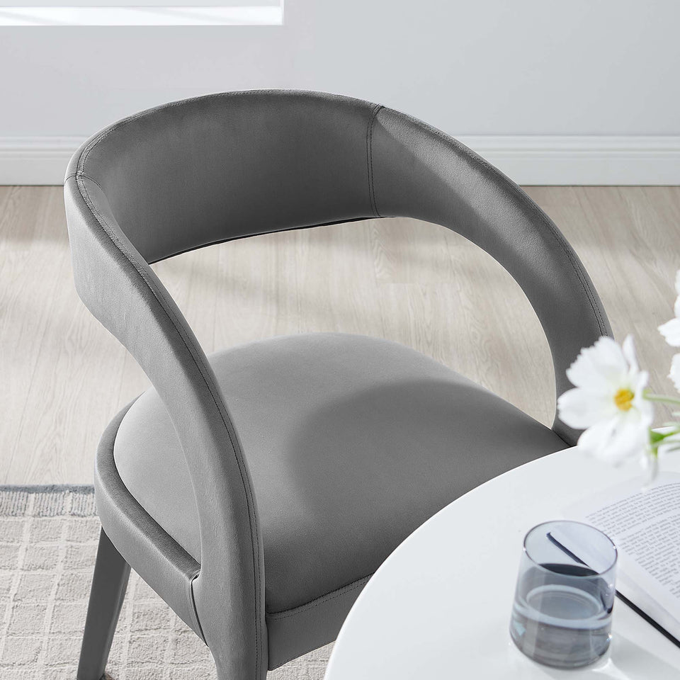 Pinnacle Performance Velvet Dining Chair Set of 2 by Modway