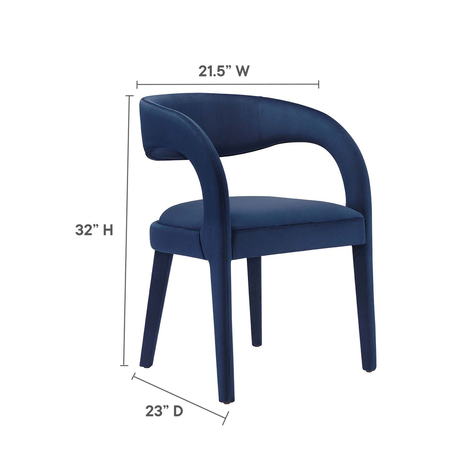 Pinnacle Performance Velvet Dining Chair Set of 2 by Modway