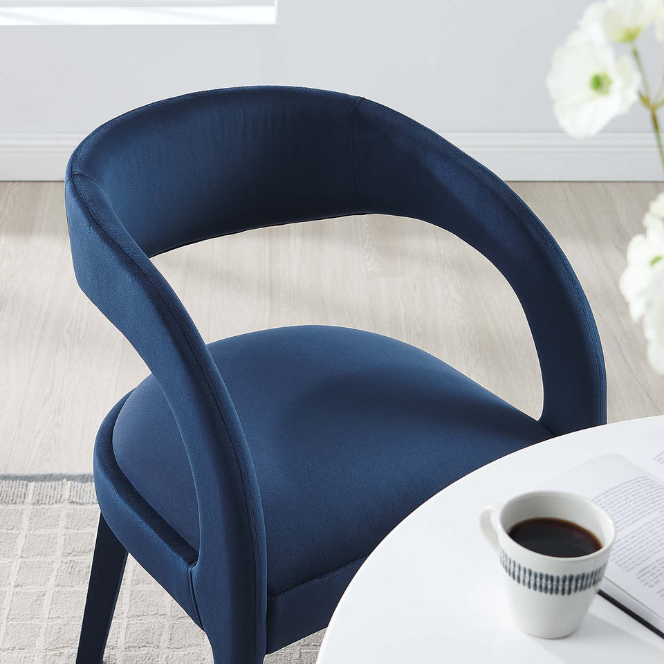 Pinnacle Performance Velvet Dining Chair Set of 2 by Modway