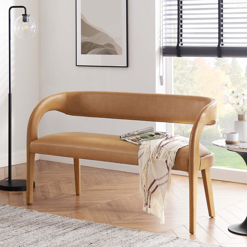 Pinnacle Vegan Leather Accent Bench by Modway