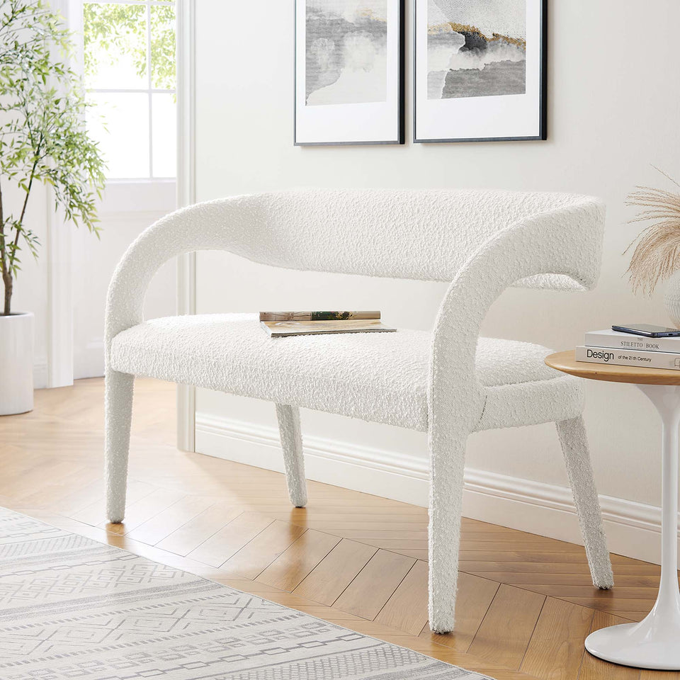 Pinnacle Boucle Fabric Accent Bench by Modway