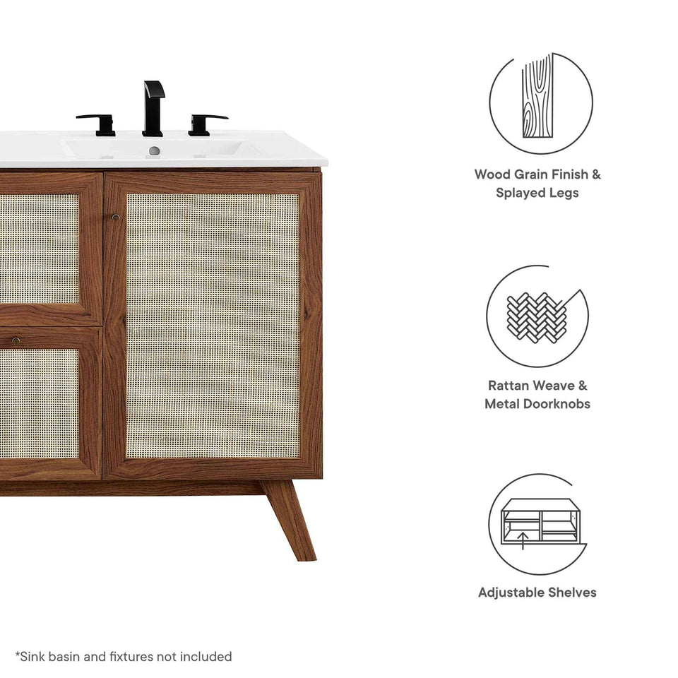 Soma 48" Single or Double Sink Compatible Bathroom Vanity Cabinet (Sink Basin Not Included) by Modway