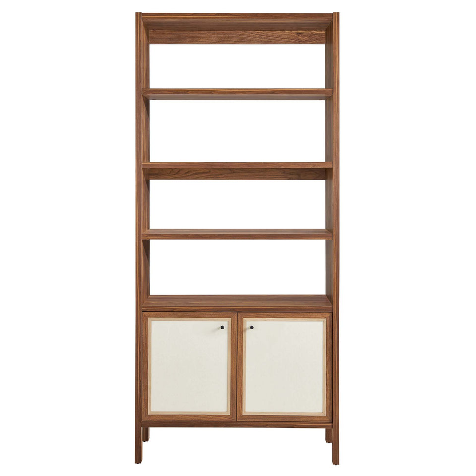 Capri 4-Shelf Wood Grain Bookcase by Modway