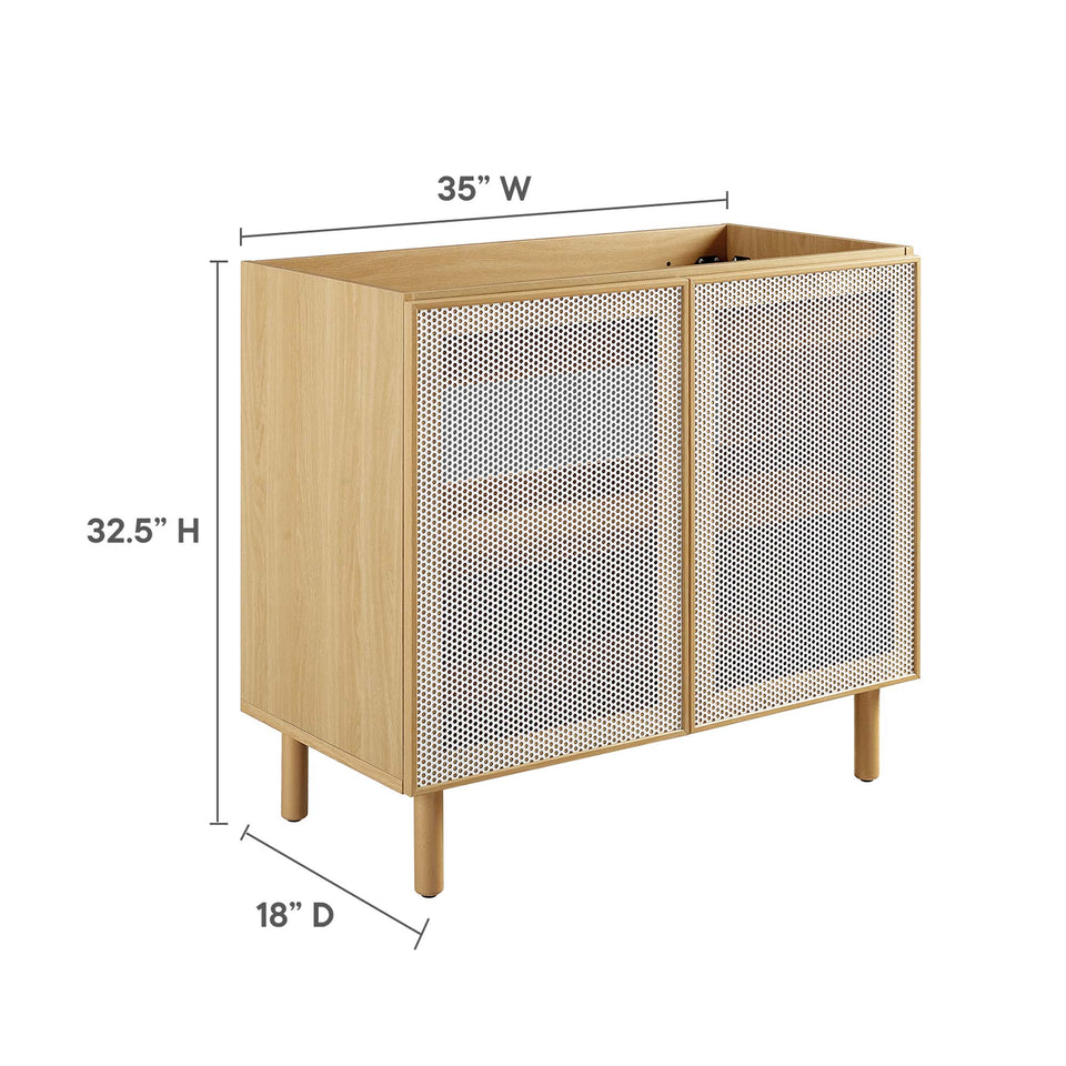 Calla 36" Perforated Metal Bathroom Vanity Cabinet (Sink Basin Not Included) by Modway