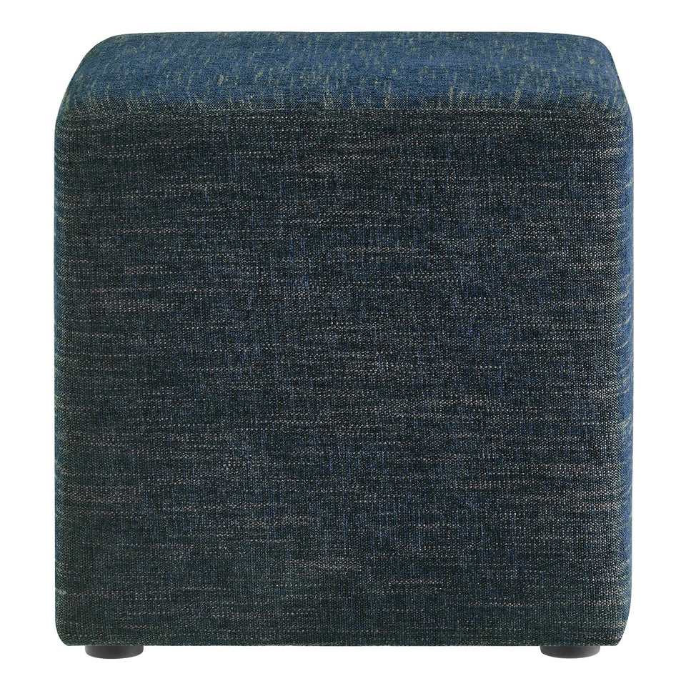 Callum 17" Square Woven Heathered Fabric Upholstered Ottoman by Modway