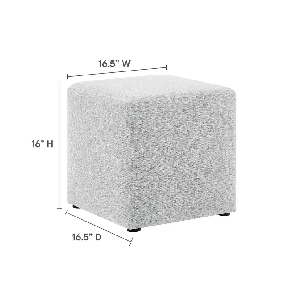 Callum 17" Square Woven Heathered Fabric Upholstered Ottoman by Modway
