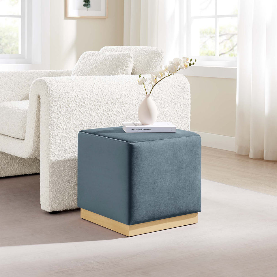Tilden 17" Square Performance Velvet Upholstered Ottoman by Modway