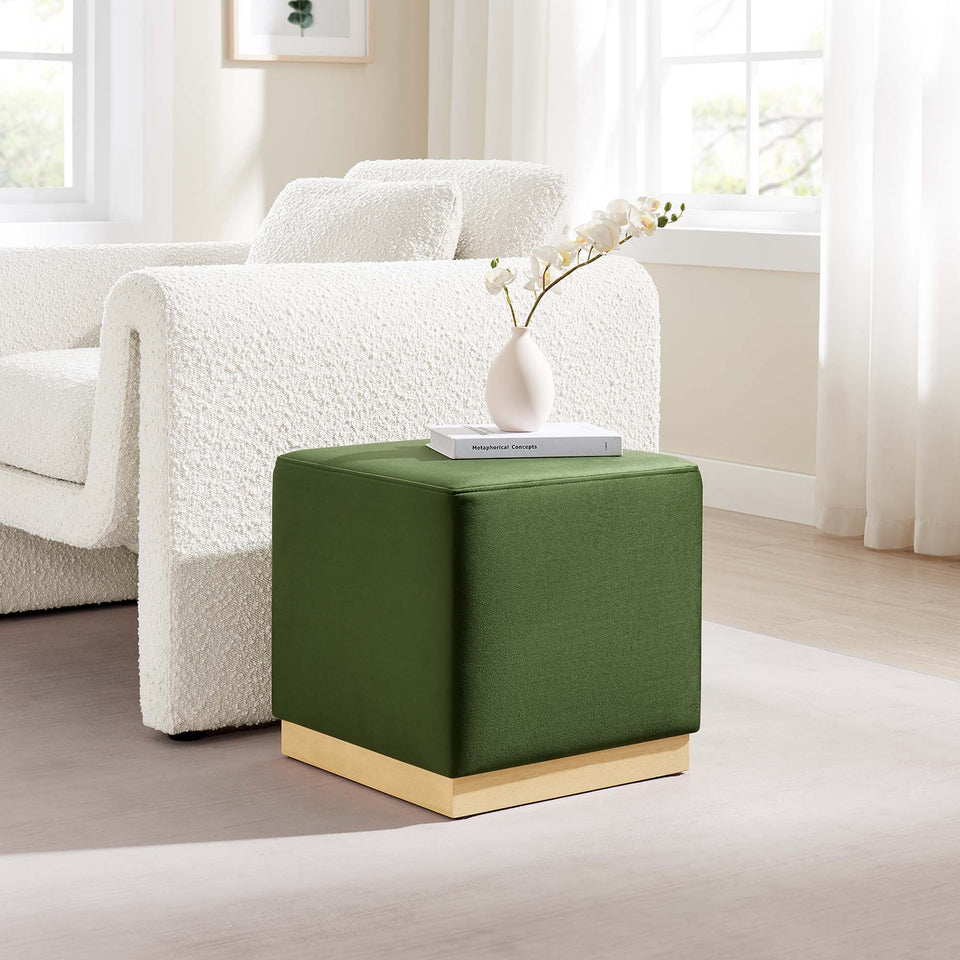 Tilden 17" Square Performance Velvet Upholstered Ottoman by Modway