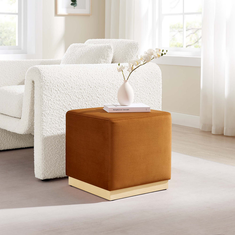 Tilden 17" Square Performance Velvet Upholstered Ottoman by Modway