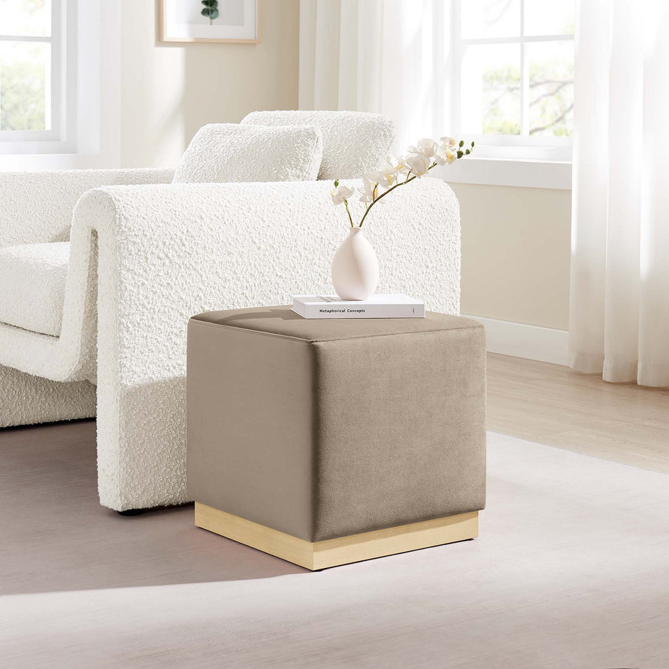 Tilden 17" Square Performance Velvet Upholstered Ottoman by Modway