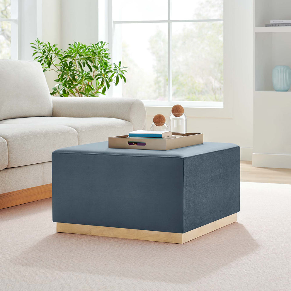 Tilden Large 28" Square Performance Velvet Upholstered Ottoman by Modway