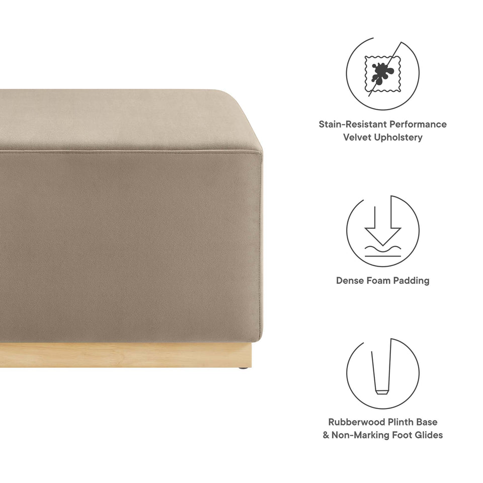 Tilden Large 28" Square Performance Velvet Upholstered Ottoman by Modway