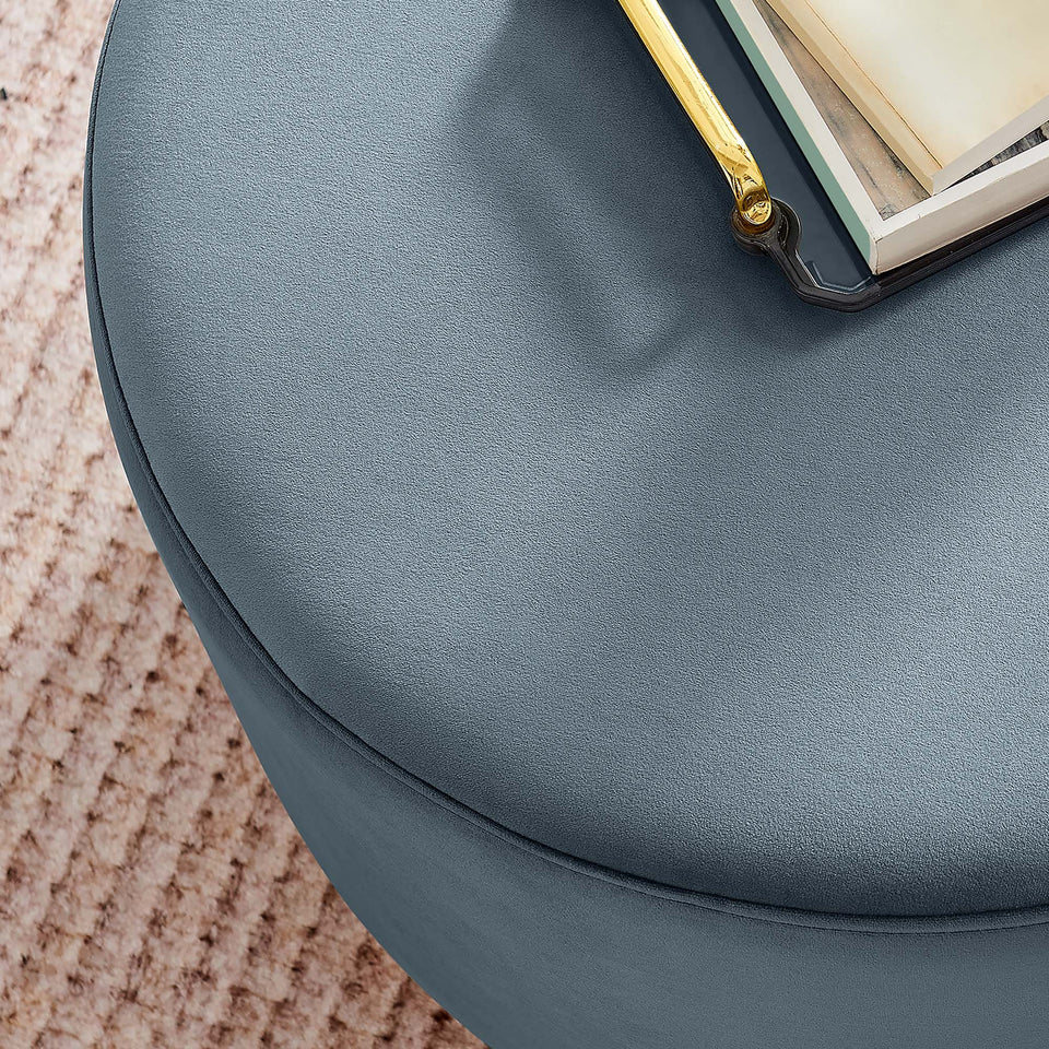 Tilden Large 23" Round Performance Velvet Upholstered Ottoman by Modway