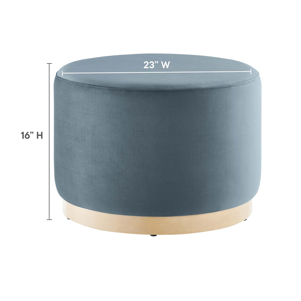 Tilden Large 23" Round Performance Velvet Upholstered Ottoman by Modway