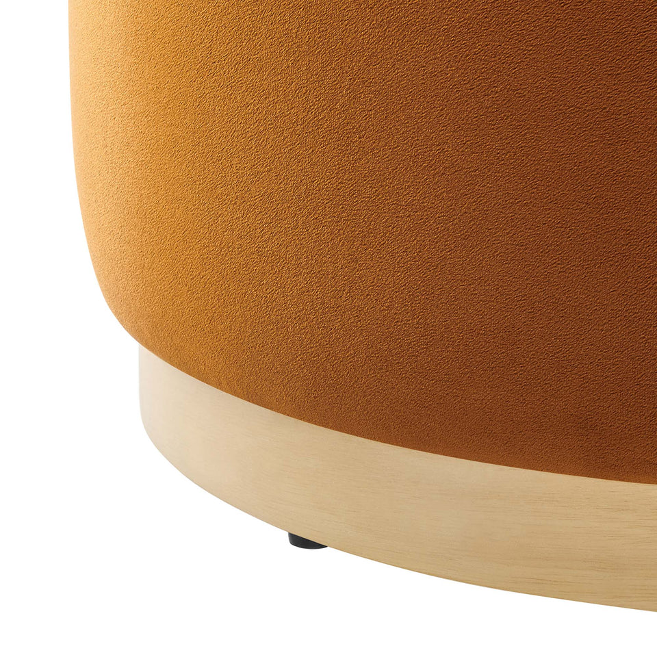 Tilden Large 23" Round Performance Velvet Upholstered Ottoman by Modway