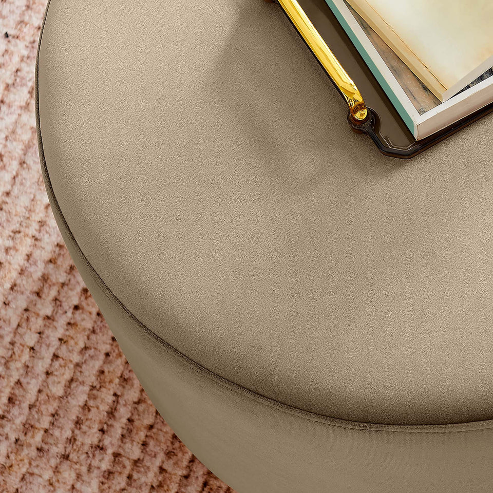 Tilden Large 23" Round Performance Velvet Upholstered Ottoman by Modway