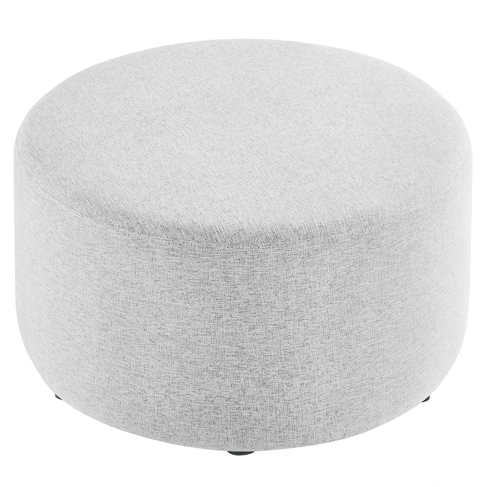 Callum Large 29" Round Woven Heathered Fabric Upholstered Ottoman by Modway